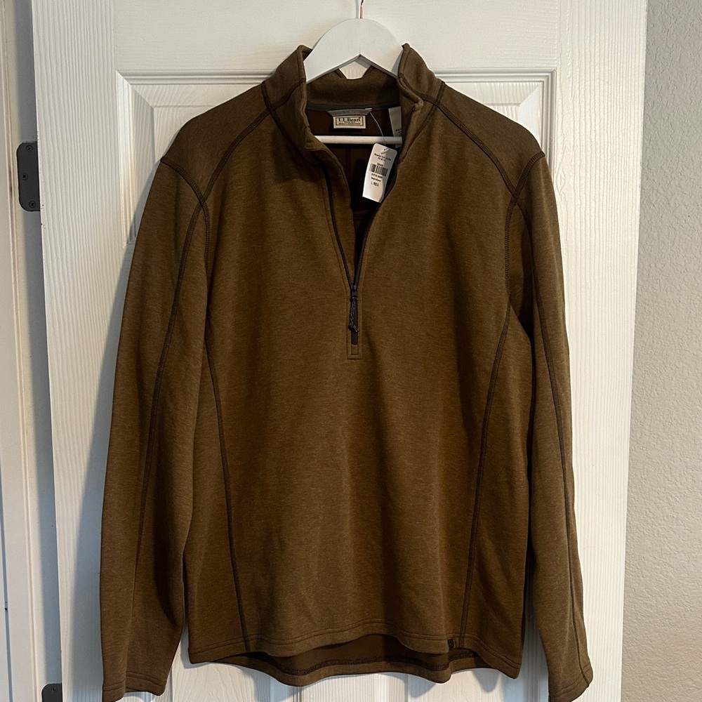 L.L. Bean Men's Zip-Up Brown Sweater
